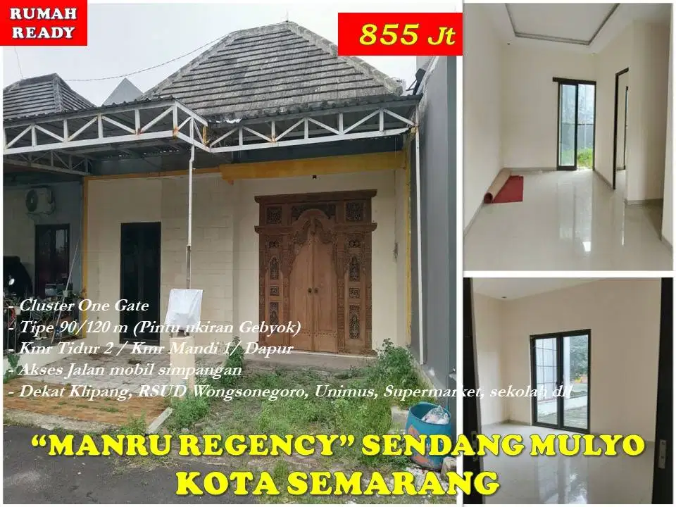 Rumah Baru Cluster dekat Klipang Kota Semarang dekat RSUD Wongsonegoro