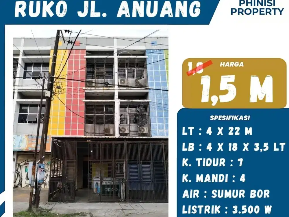 Ruko Murah Jalan Anuang dekat Veteran Selatan