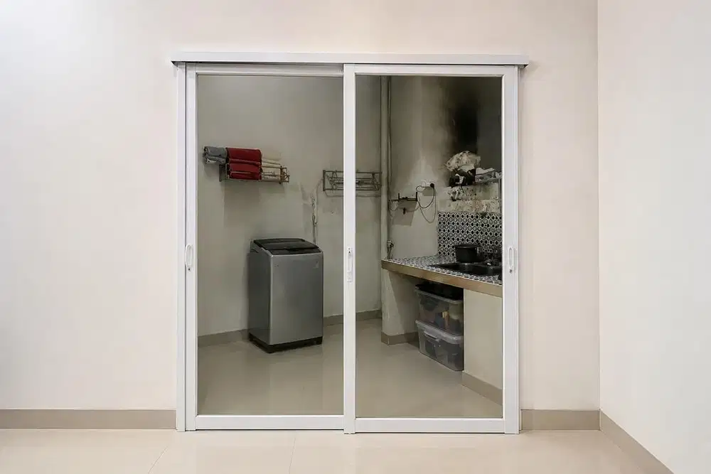 Pintu kaca sliding alumunium