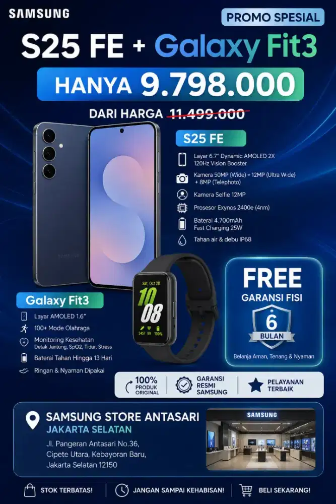 Penawaran Terbatas Galaxy S25 Fe 8/256GB!