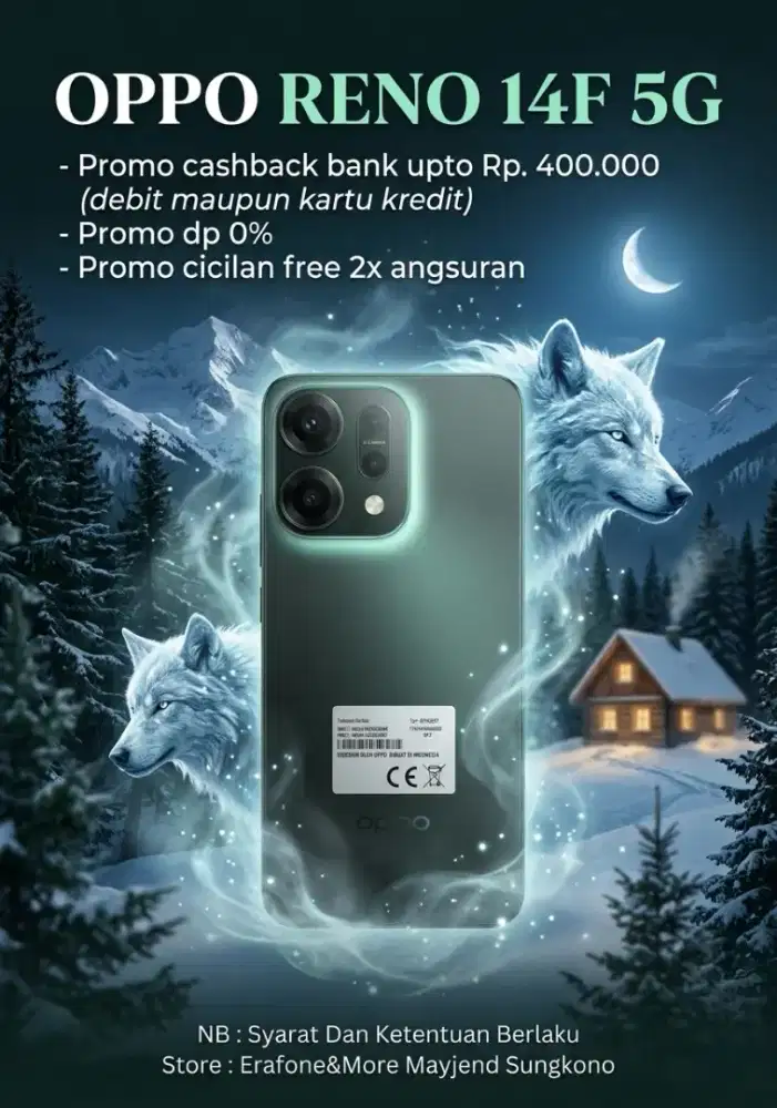 OPPO RENO 14F 12/256 CAHSBACK BANK