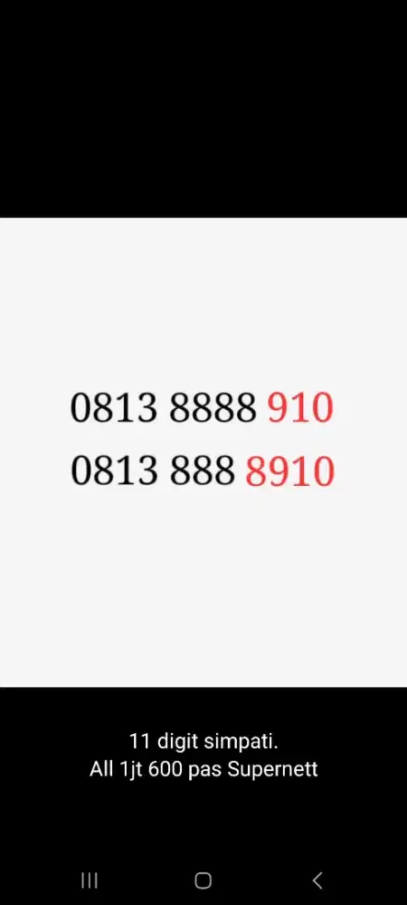11 digit simpati nonor cantik