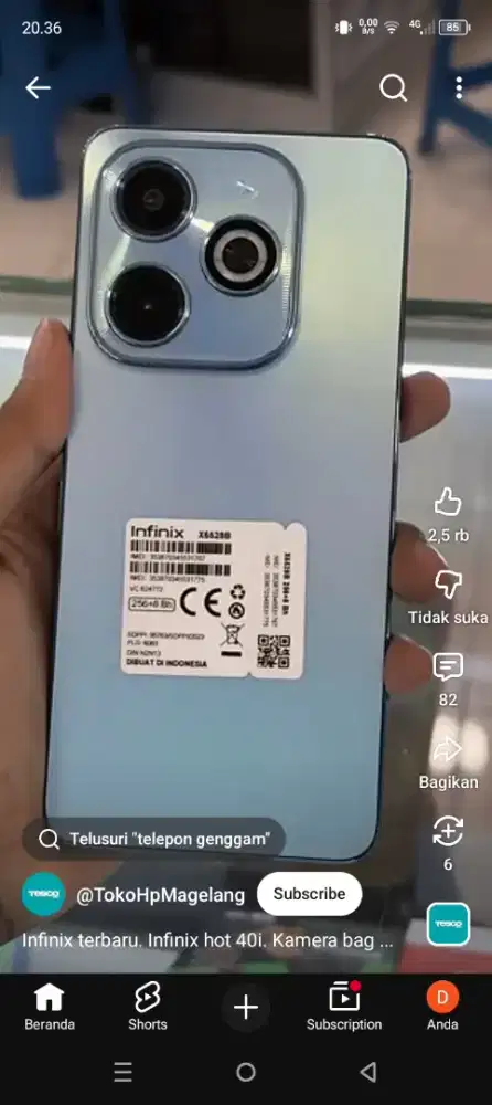 Jual cepat Infinix not 40i batangan .harga 1 juta