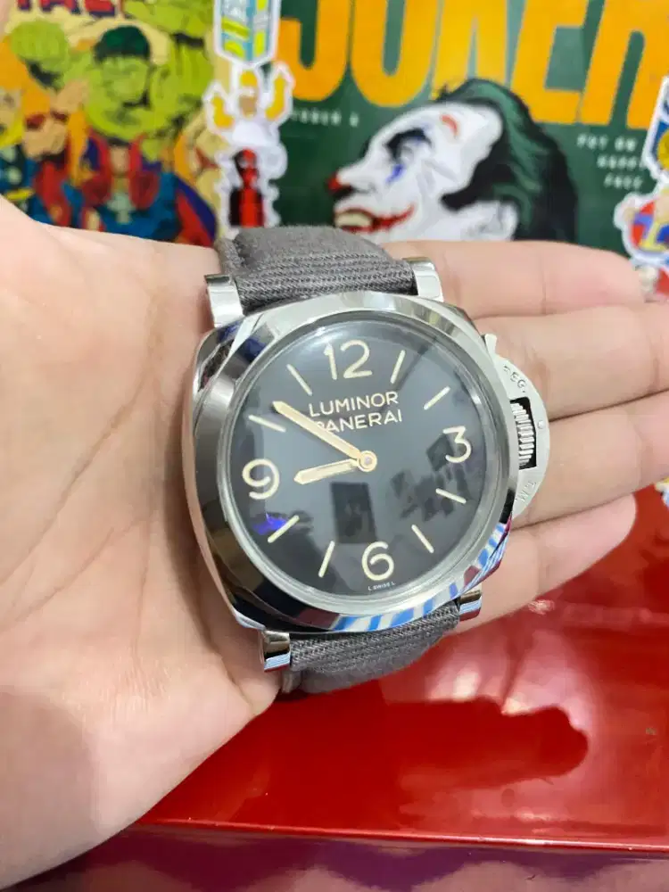 Panerai Luminor 1950 3 Days 47mm Dark Blue Gray Dial Canvas Pam 372