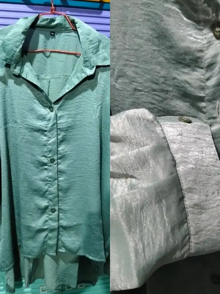 Kemeja Wanita Crinkle Airflow Bigsize