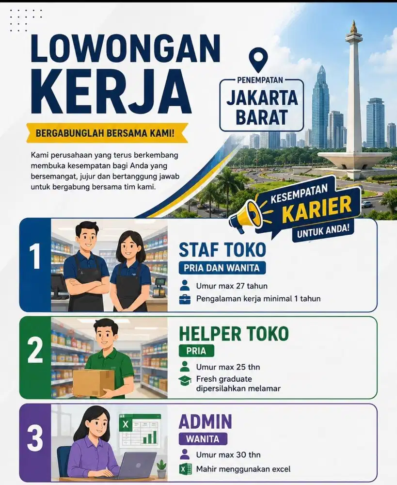 Lowongan kerja staff toko