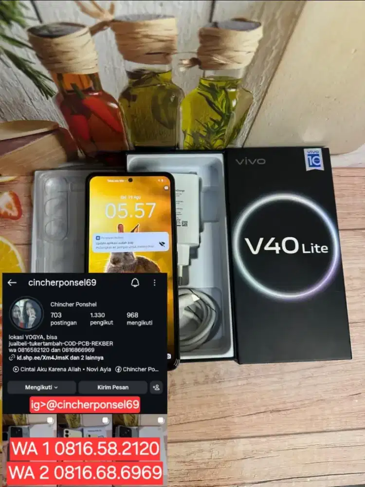 Jual hp likenew Vivo V40 lite ram 8gb grns sampai juli 2026