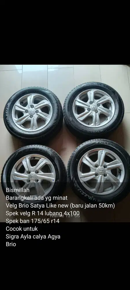 Ban + velg Brio like new baru jalan 50km