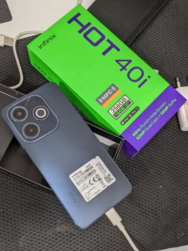 infinix Hot 40i Ram 16GB 8+8GB/256GB lengkap sehat
