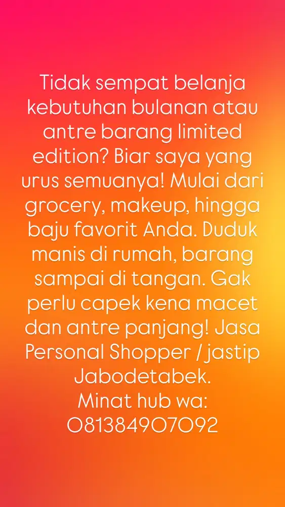 Personal shopper / jastip