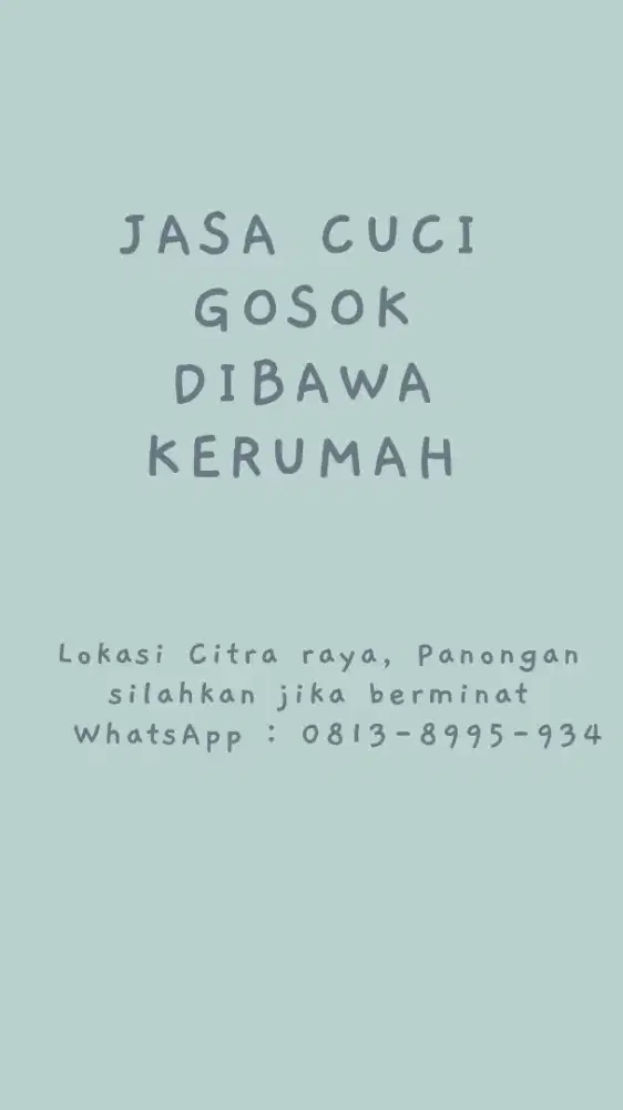 Jasa cuci gosok dibawa kerumah