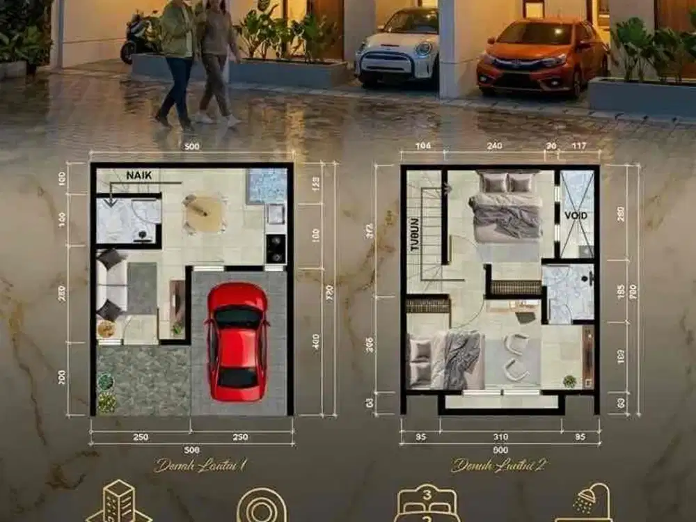 rumah baru 2lt strategis 800jt an depan RS di Mayjend Surabaya