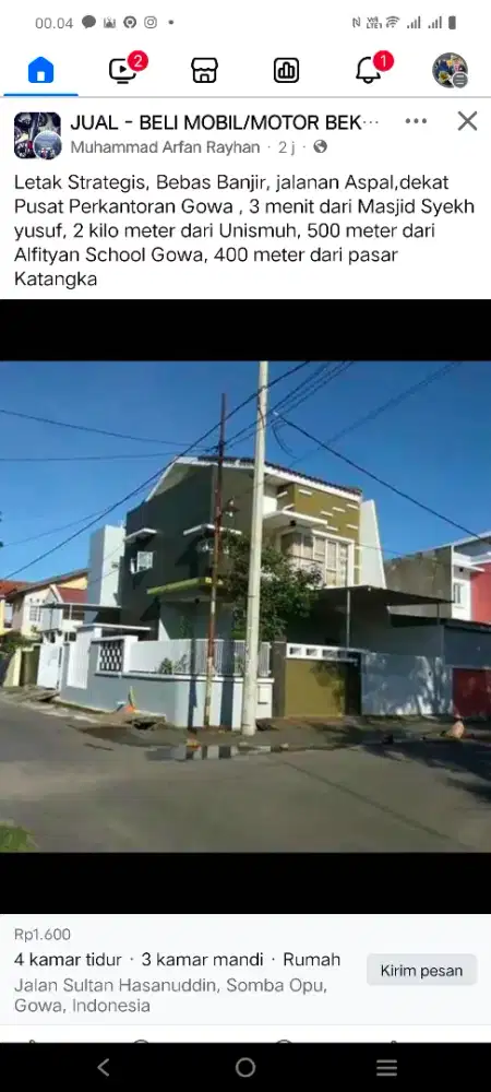 DIJUAL RUMAH MODERN LOKASI STRATEGIS BEBAS BANJIR TENGAH KOTA