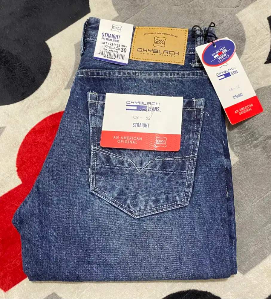 Celana jeans denim premium  pria oxyblack cattingan reguler