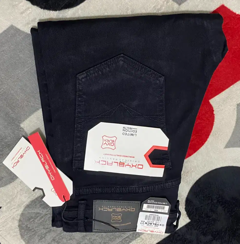 Celana jeans denim premium pria oxy black cattingan slimfit strecth