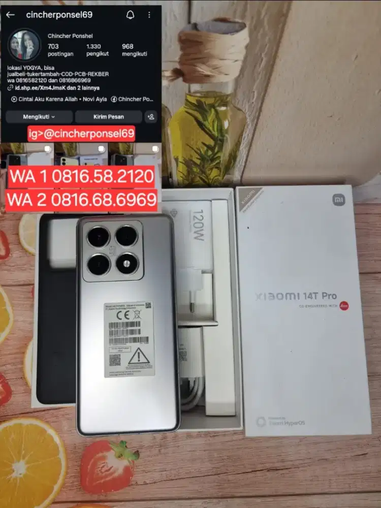 Jual hp bekas Xiaomi 14T pro 12/512 LIKENEW istimewa grns aktid