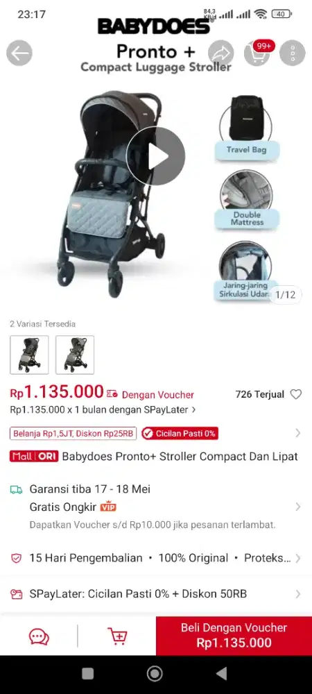 Stroller baby does pronto+