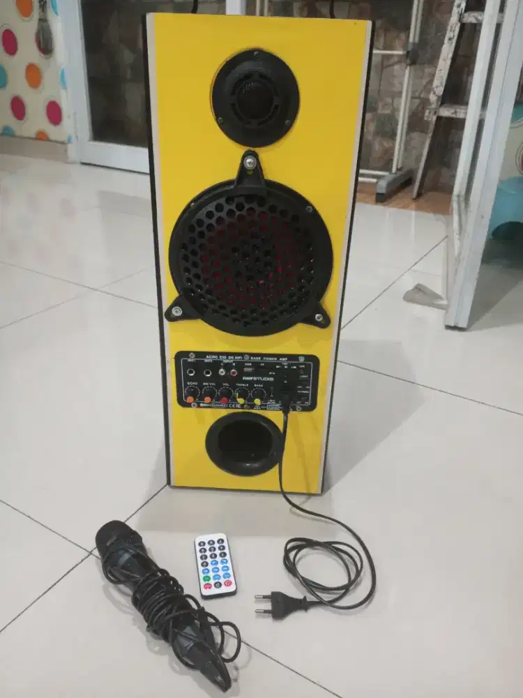 Set karaoke speaker aktif bluetooth mic