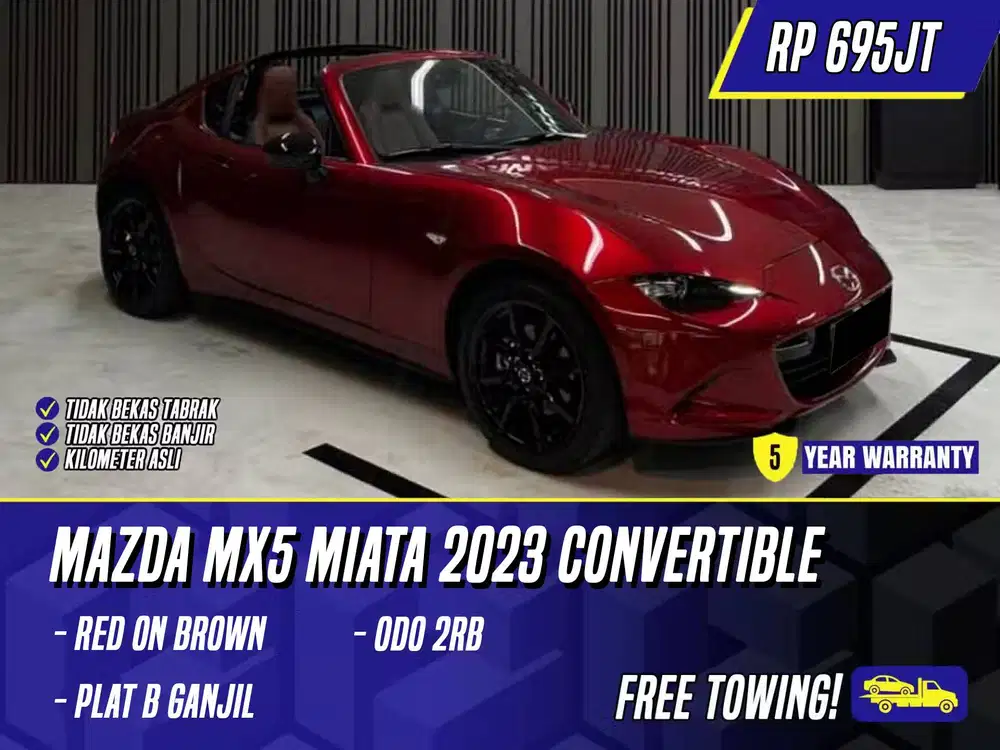 Mazda MX5 Miata 2023 Red Brown MX-5 MX 5 RF AT Matic Merah Convertible