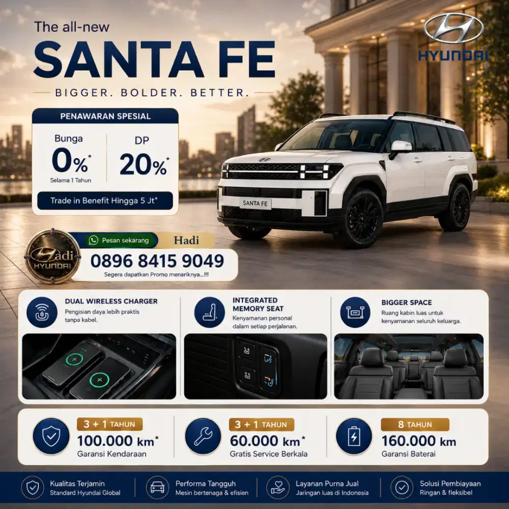 Hyundai Santa Fe hybrid calligraphy prime ready stock kredit cash 2026