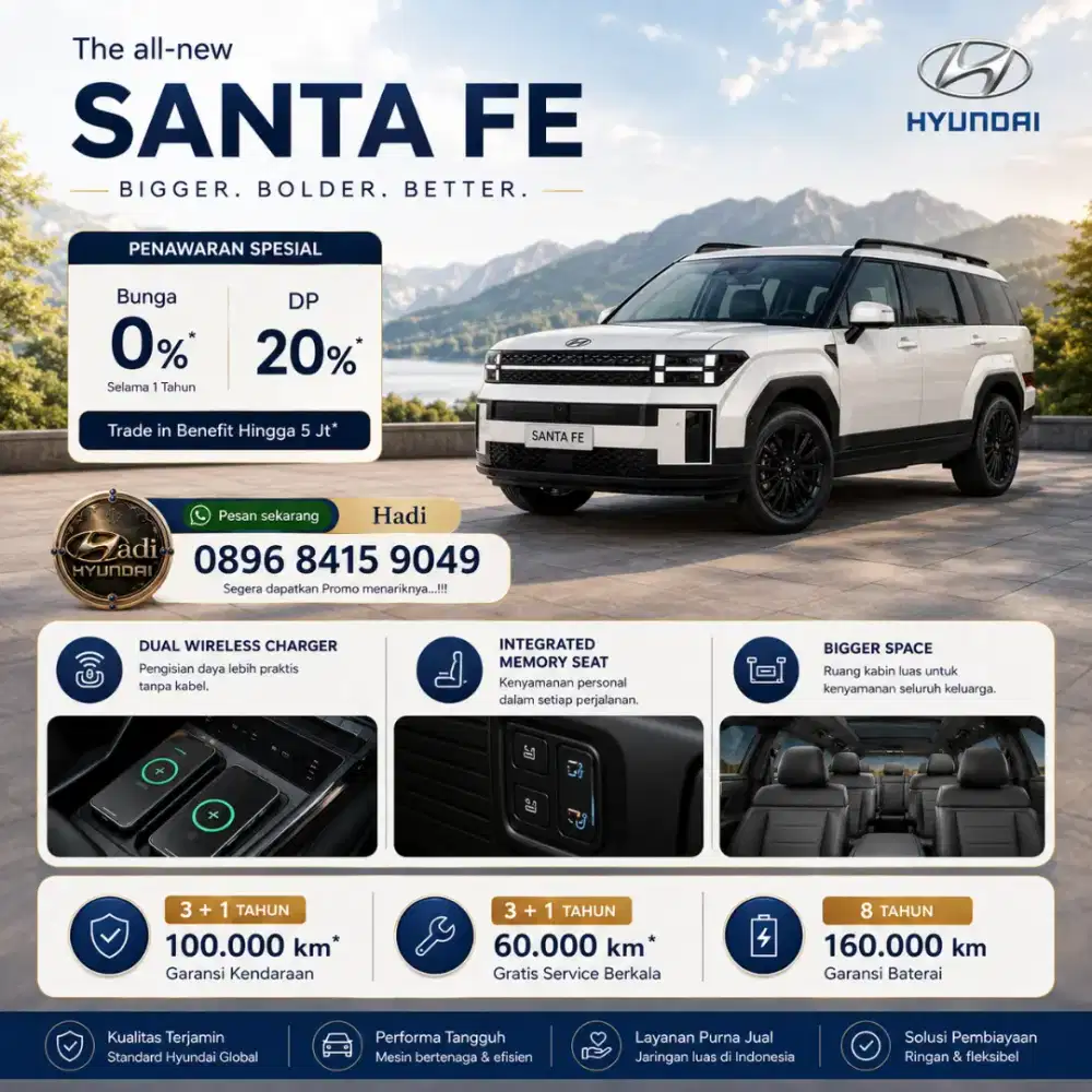 Hyundai Santa Fe hybrid calligraphy prime ready stock kredit cash 2026
