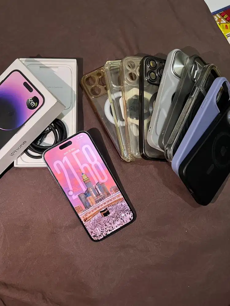 Iphone 14 pro max 256 deep purple resmi ibox siap pakai lok bjm