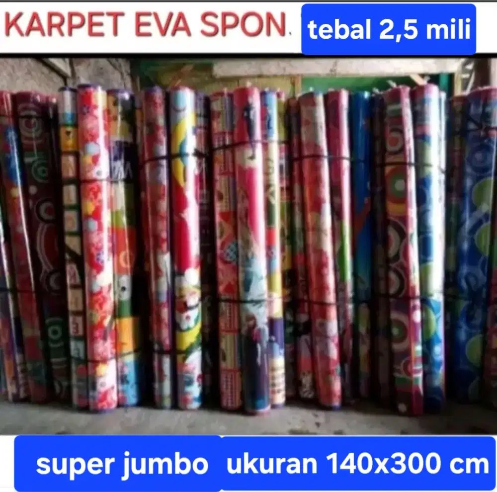 Karpet spon motip berbagai ukuran.harga murah