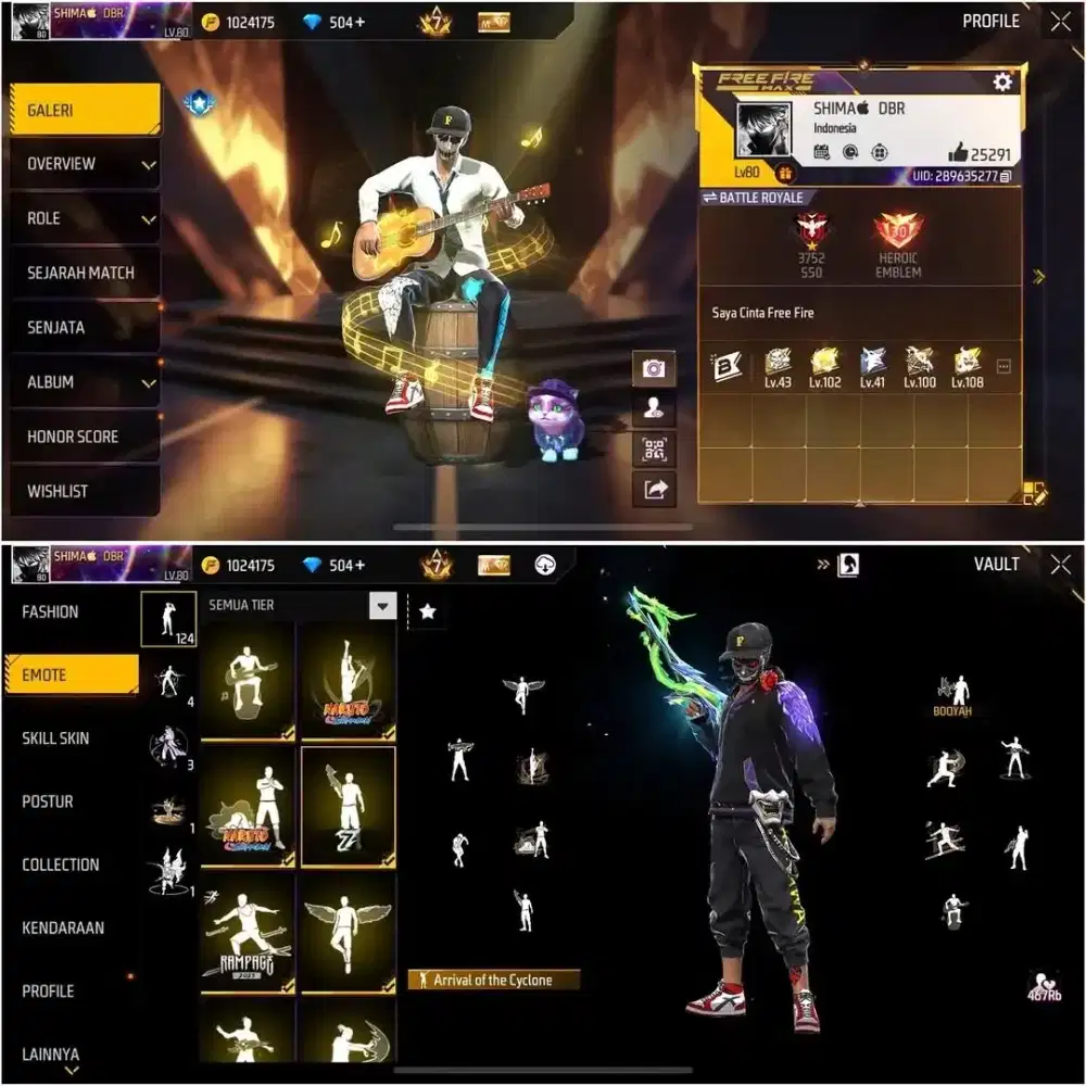 Jual akun ff murah + 200 evogun max murah