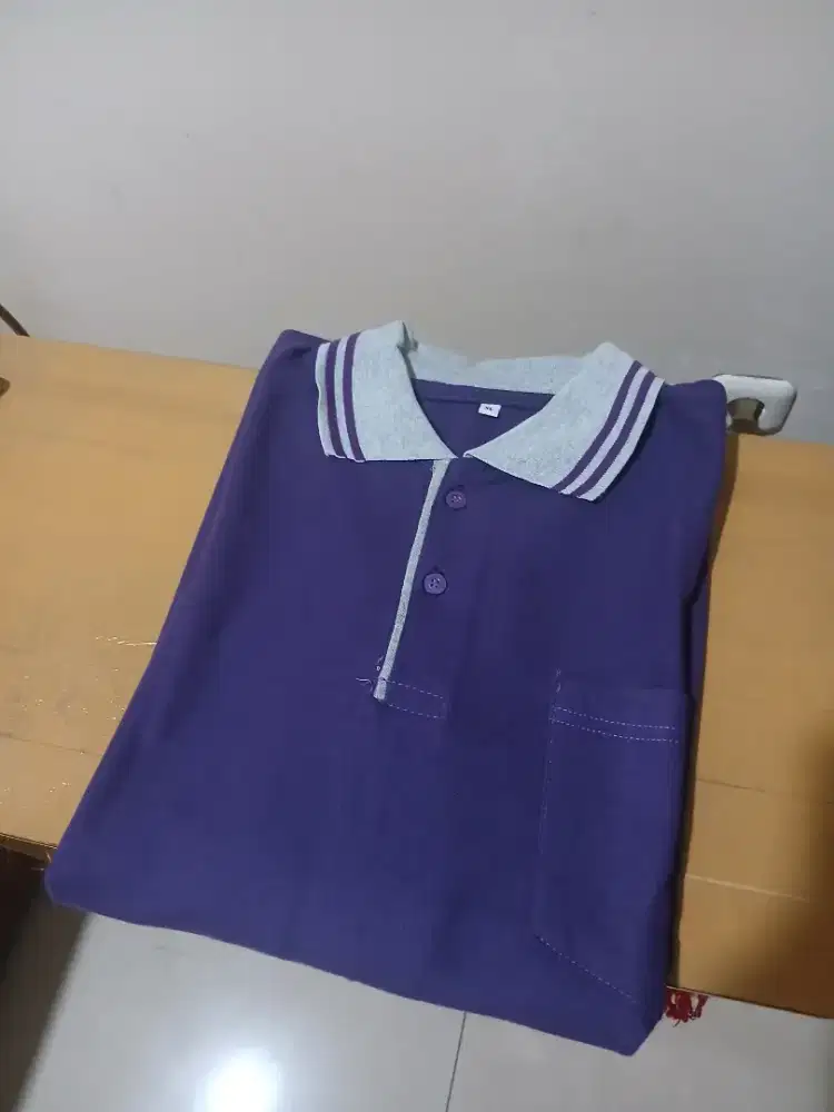 Polo shirt panjang ungu / long polo shirt purple