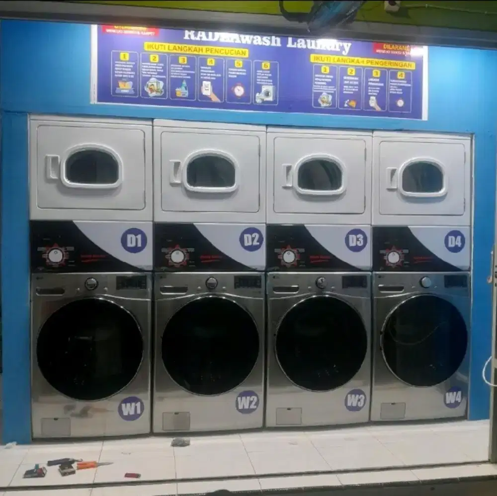 Paket Usaha Laundry Self Service QRIS SpeedQueen LG 20kg