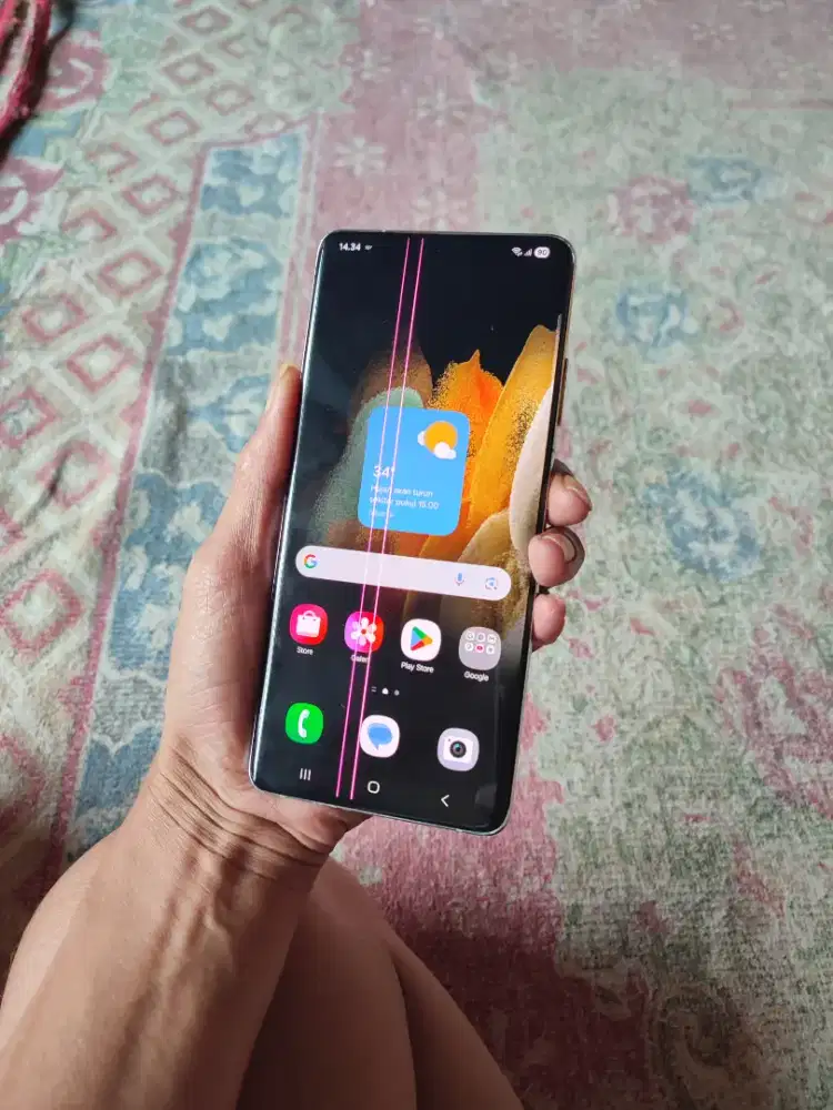 Samsung S21 ultra 5G ram 12gb 256gb minus layar garis saja lainya ok