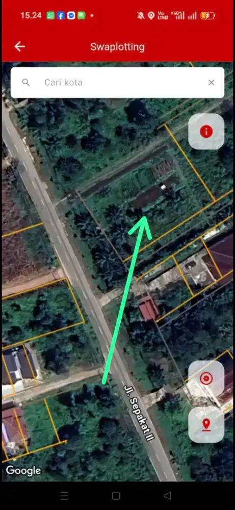 Tanah tepi jalan sepakat 2 untan ukuran 40 x 45