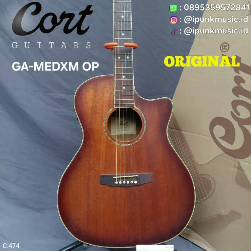 Cort GA-MEDXM OP Original Gitar Akustik Elektrik Cut away senar string