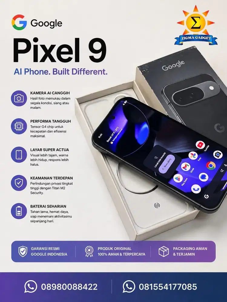 Google Pixel 9 128 Bea Cukai Mulus Fullset Ori