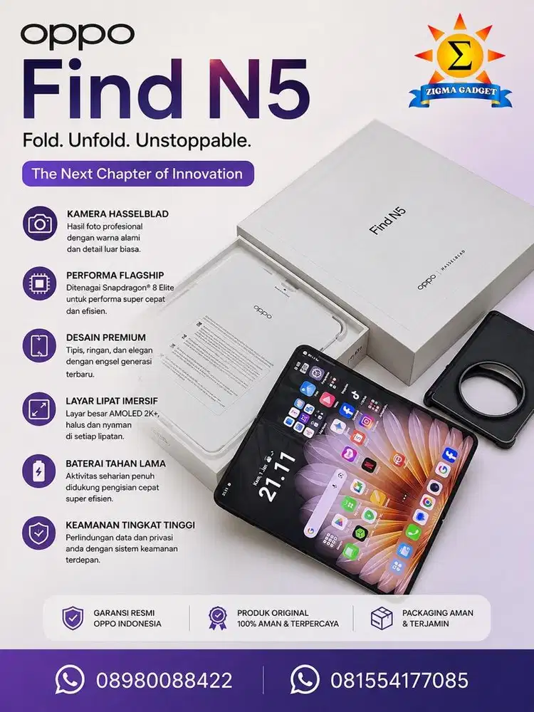 Oppo Find N5 16/512 Mulus Fullset Original