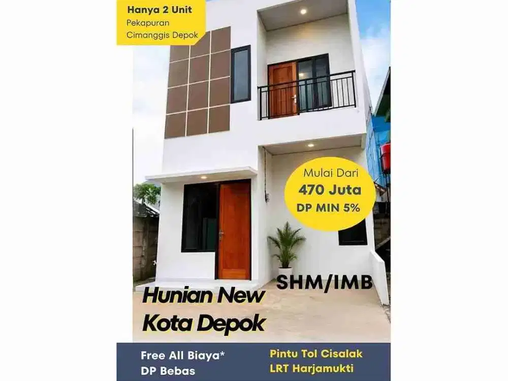 Rumah Baru 2 Lantai SHM Free All Biaya DP Bebas di Pekapuran Cimanggis Depok