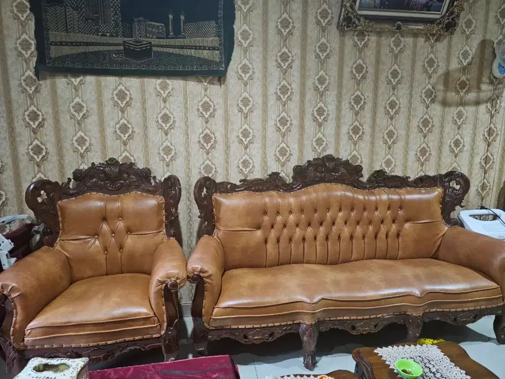 DIJUAL SOFA JEPARA ASLI & MEJA KETAPANG
