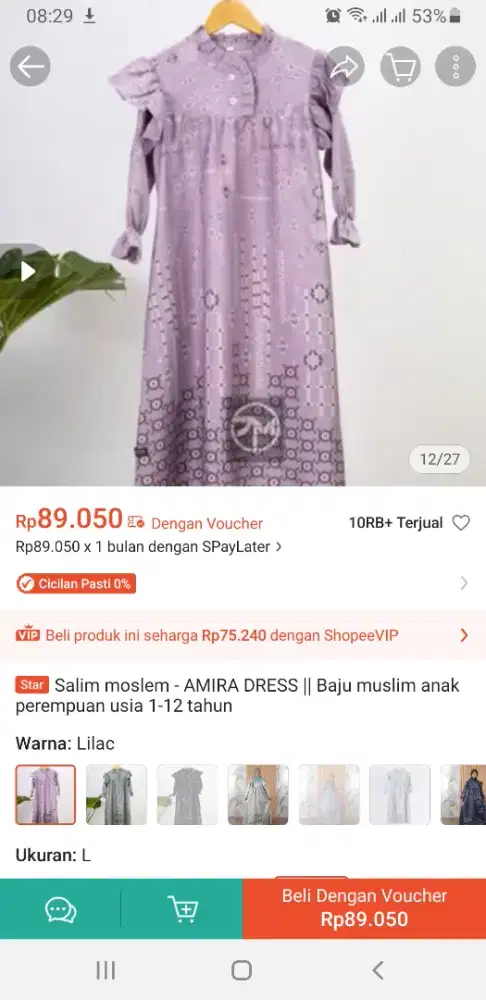 BAJU GAMIS ANAK UKURAN L