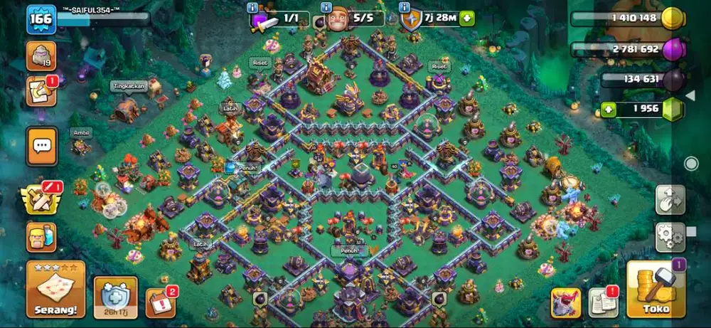 Jual akun coc th 15