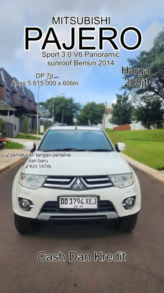 Dp 7jt !! Pajero sport dakar Sunroof panoramic Bensin 2014