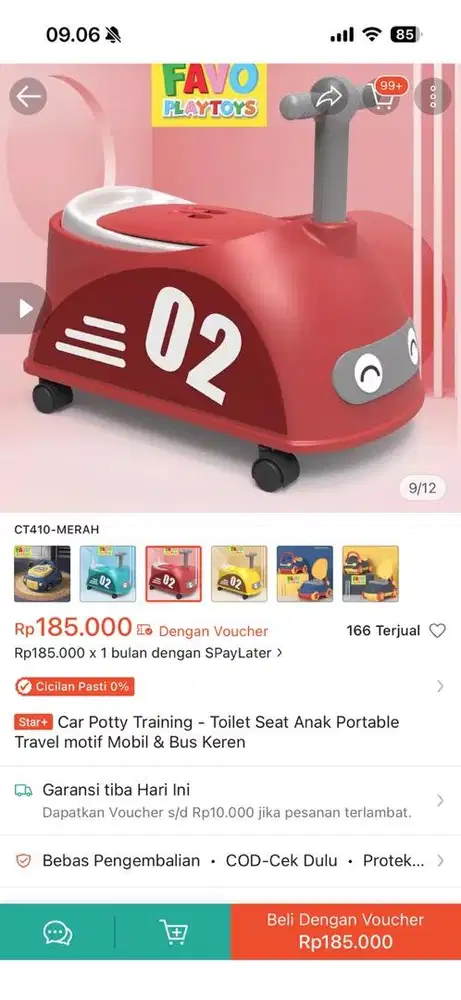 car potty training mainan mobil latihan pupup