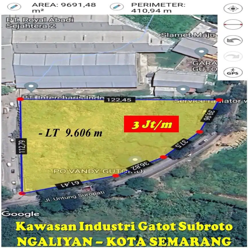 Tanah Gudang Kota Semarang Kawasan Industri Candi Gatot Subroto