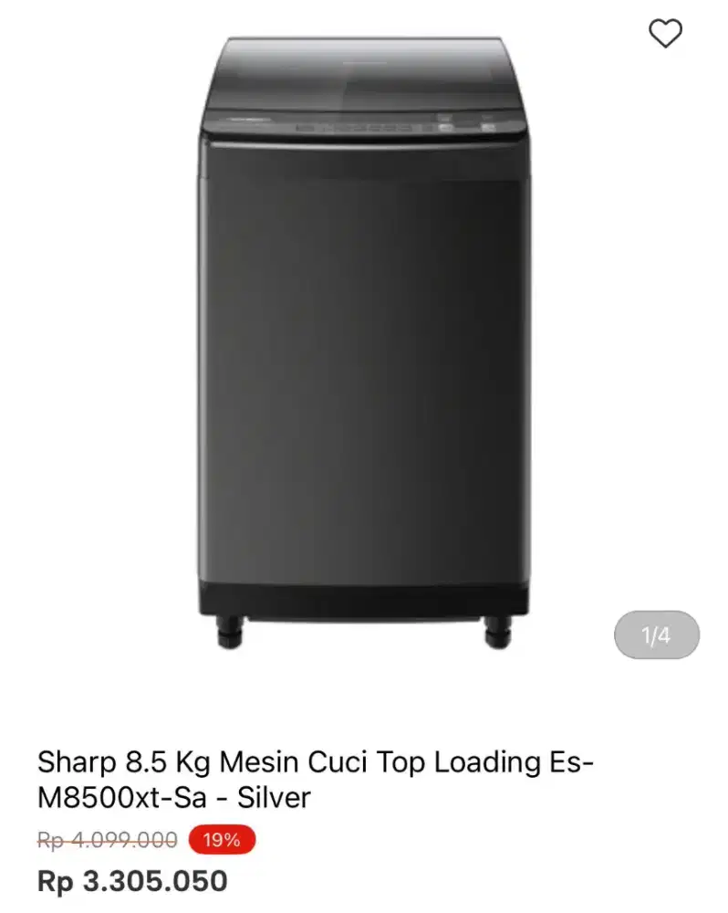 MESIN CUCI SHARP TOP LOADING ES-M8500XT-SA 8.5KG