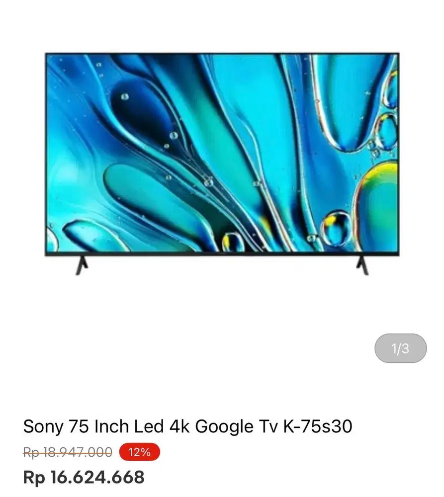 SONY GOOGLE TV 4K 75inci