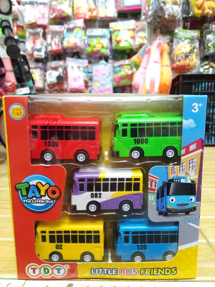 mainan anak bus tayoo set isi 5 pullback