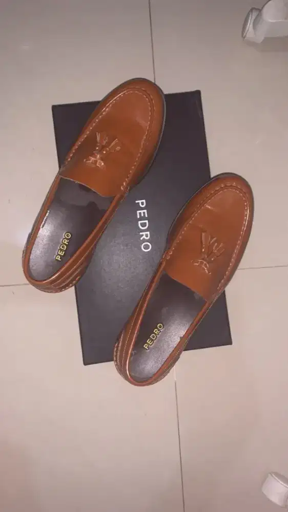 Sepatu Pantofel Loafers Pria Pedro Leather Luxury Men Shoes Size 42