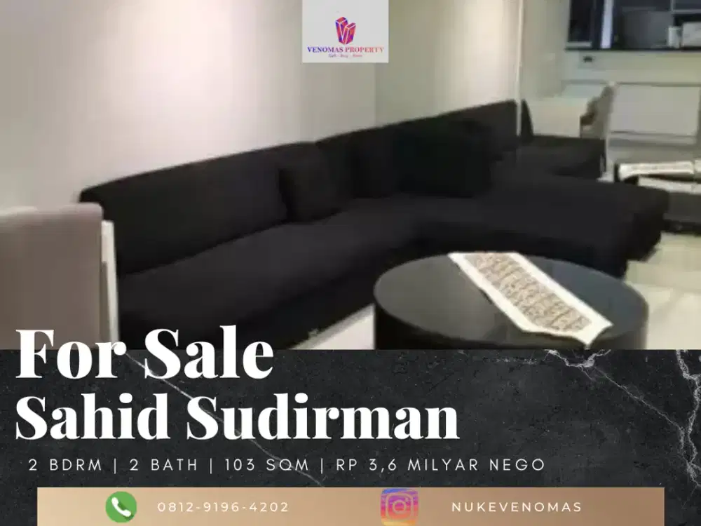 Dijual Apartemen Sahid Sudirman 2BR Renov Low Floor Full Furnished
