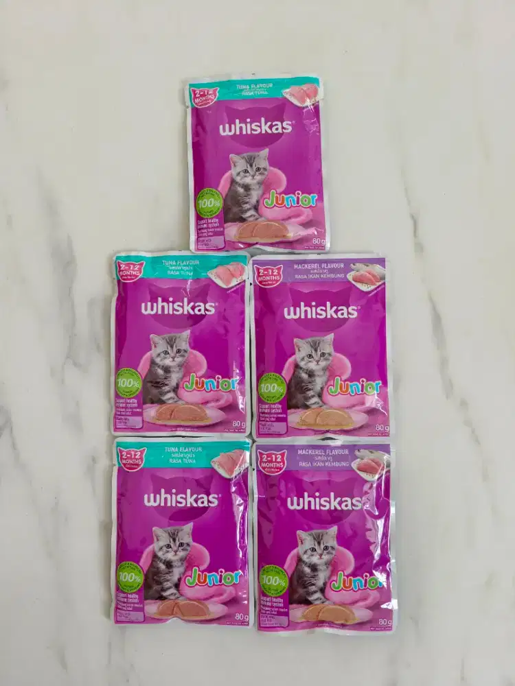 Whiskas pouch Junior kitten makanan basah untuk kucing kecil