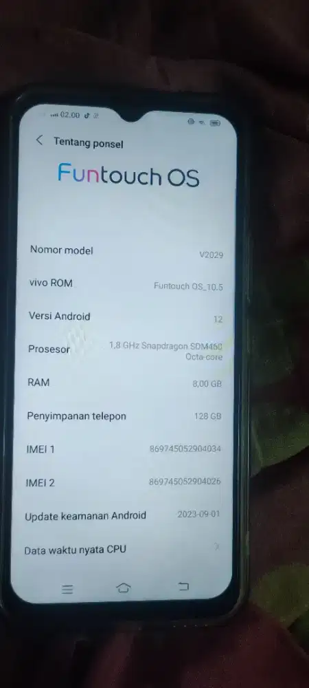 Vivo Y 20 ram 8/128