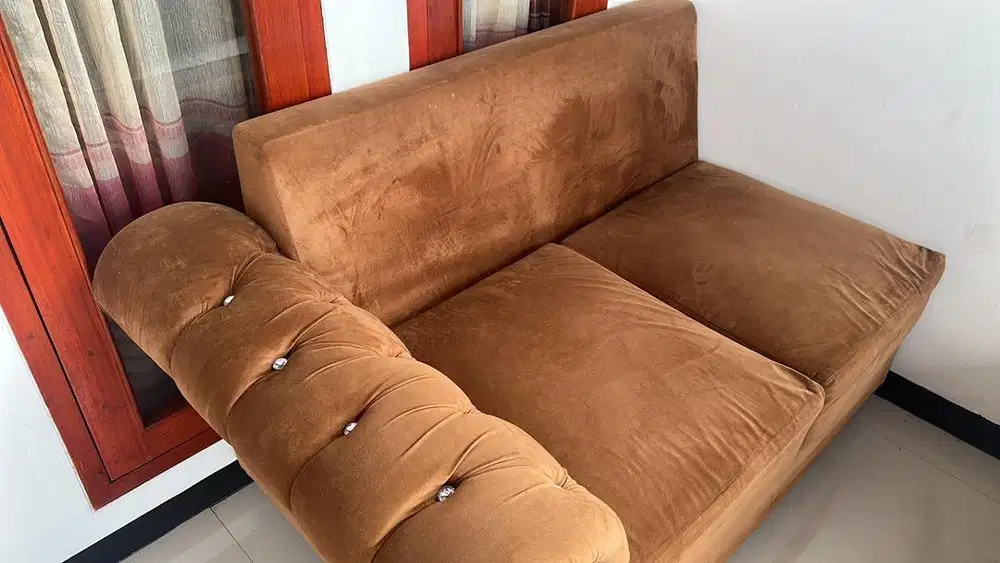 Sofa coklat letter L